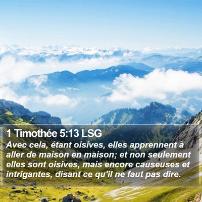 1 Timothée 5:13 LSG Bible Verse Image