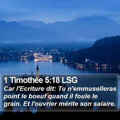 1 Timothée 5:18 LSG Bible Verse Image