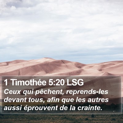 1 Timothée 5:20 LSG Bible Verse Image