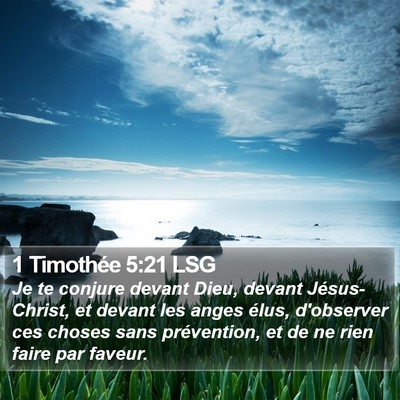 1 Timothée 5:21 LSG Bible Verse Image