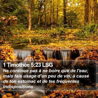 1 Timothée 5:23 LSG Bible Verse Image