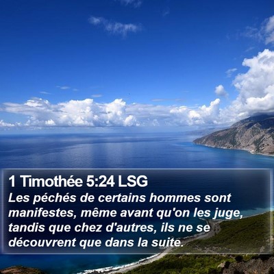 1 Timothée 5:24 LSG Bible Verse Image