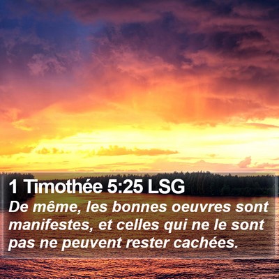 1 Timothée 5:25 LSG Bible Verse Image
