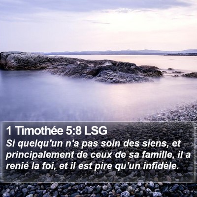 1 Timothée 5:8 LSG Bible Verse Image
