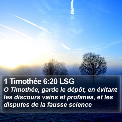 1 Timothée 6:20 LSG Bible Verse Image