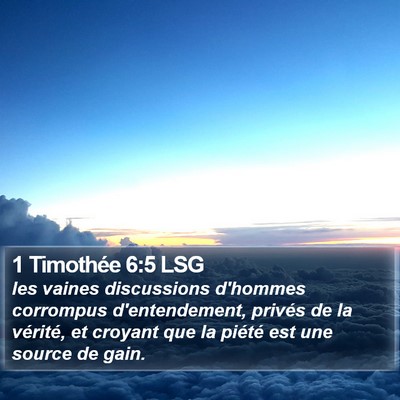 1 Timothée 6:5 LSG Bible Verse Image