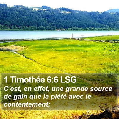 1 Timothée 6:6 LSG Bible Verse Image