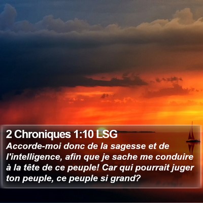 2 Chroniques 1:10 LSG Bible Verse Image