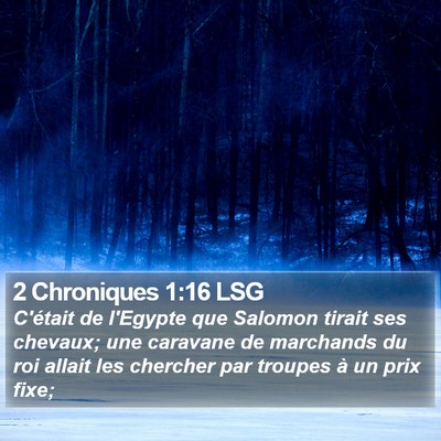 2 Chroniques 1:16 LSG Bible Verse Image