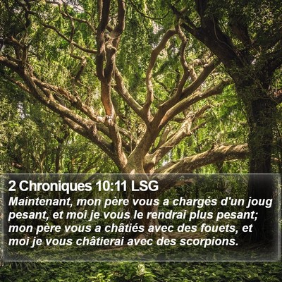 2 Chroniques 10:11 LSG Bible Verse Image