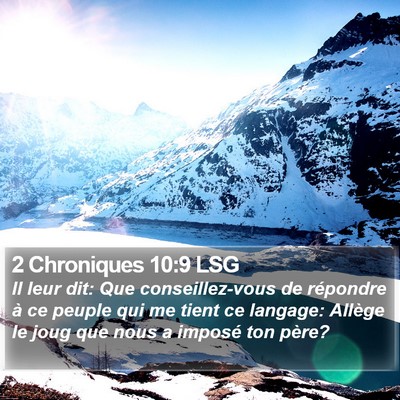 2 Chroniques 10:9 LSG Bible Verse Image