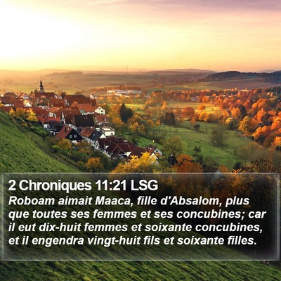 2 Chroniques 11:21 LSG Bible Verse Image
