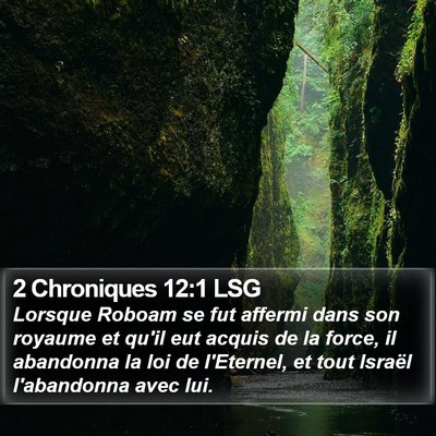 2 Chroniques 12:1 LSG Bible Verse Image
