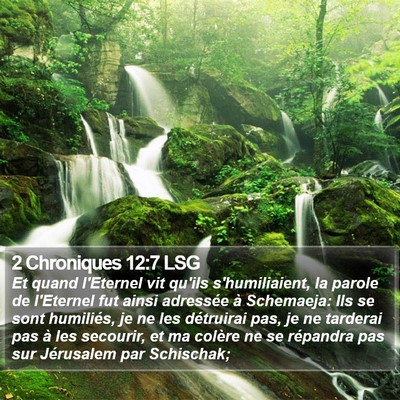 2 Chroniques 12:7 LSG Bible Verse Image