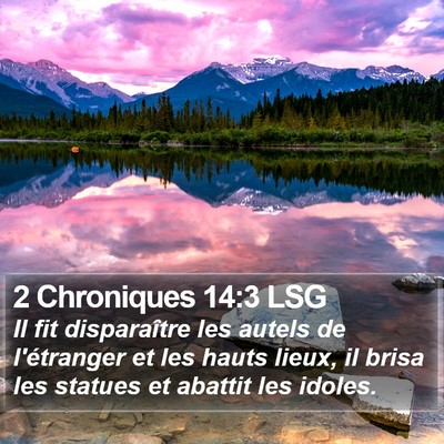 2 Chroniques 14:3 LSG Bible Verse Image