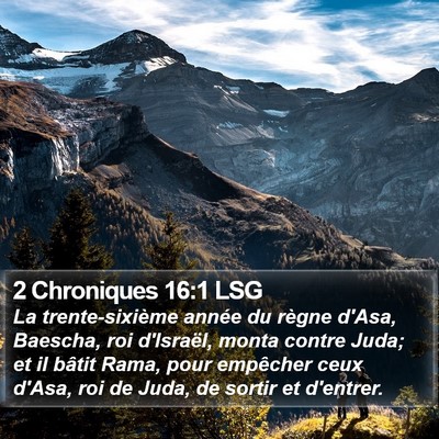 2 Chroniques 16:1 LSG Bible Verse Image