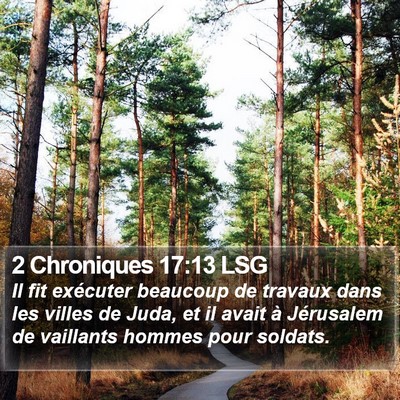 2 Chroniques 17:13 LSG Bible Verse Image