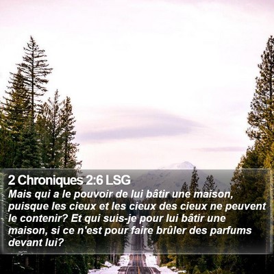 2 Chroniques 2:6 LSG Bible Verse Image