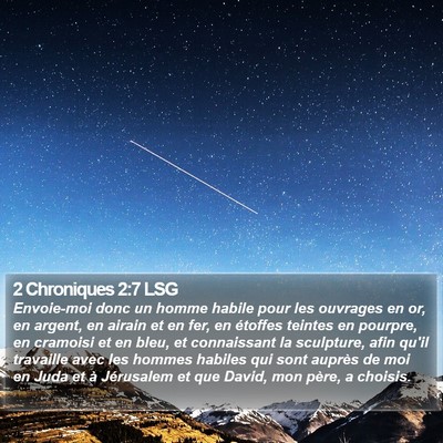 2 Chroniques 2:7 LSG Bible Verse Image