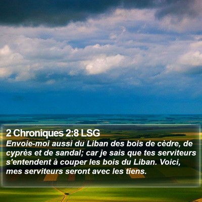 2 Chroniques 2:8 LSG Bible Verse Image