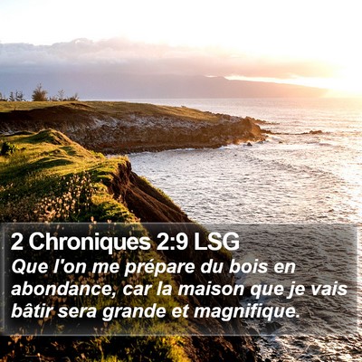 2 Chroniques 2:9 LSG Bible Verse Image