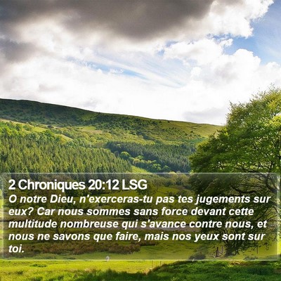 2 Chroniques 20:12 LSG Bible Verse Image