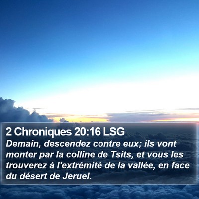 2 Chroniques 20:16 LSG Bible Verse Image