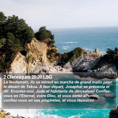 2 Chroniques 20:20 LSG Bible Verse Image