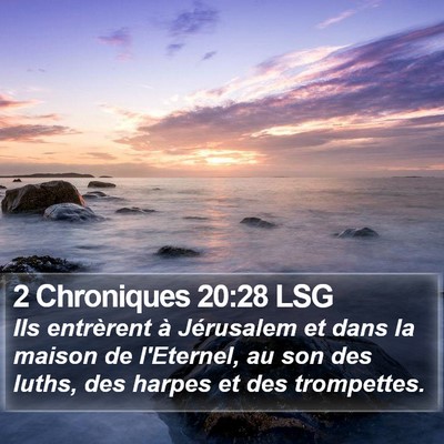 2 Chroniques 20:28 LSG Bible Verse Image