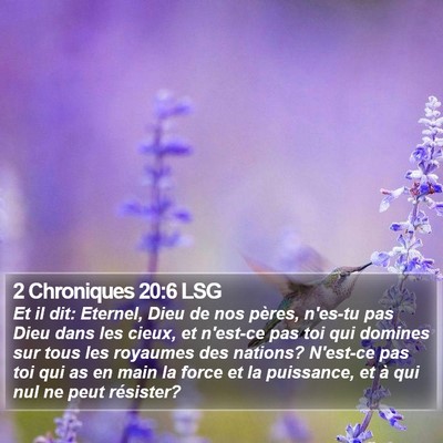 2 Chroniques 20:6 LSG Bible Verse Image