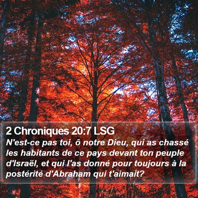2 Chroniques 20:7 LSG Bible Verse Image