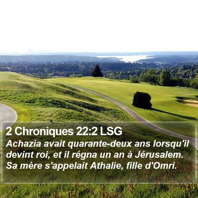 2 Chroniques 22:2 LSG Bible Verse Image