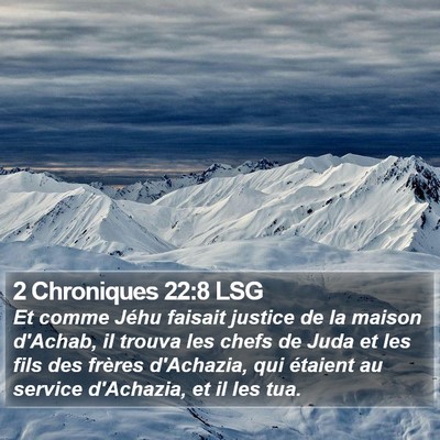 2 Chroniques 22:8 LSG Bible Verse Image
