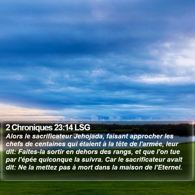 2 Chroniques 23:14 LSG Bible Verse Image