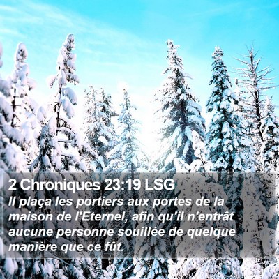 2 Chroniques 23:19 LSG Bible Verse Image