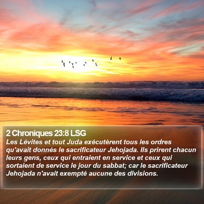 2 Chroniques 23:8 LSG Bible Verse Image