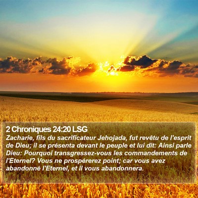 2 Chroniques 24:20 LSG Bible Verse Image