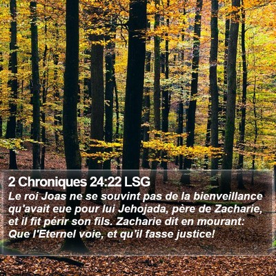 2 Chroniques 24:22 LSG Bible Verse Image