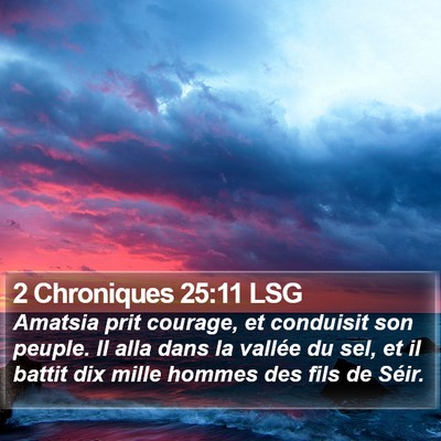 2 Chroniques 25:11 LSG Bible Verse Image