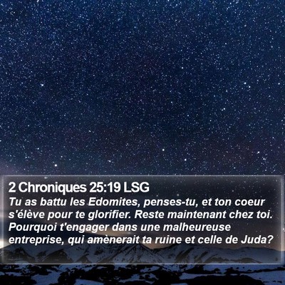 2 Chroniques 25:19 LSG Bible Verse Image