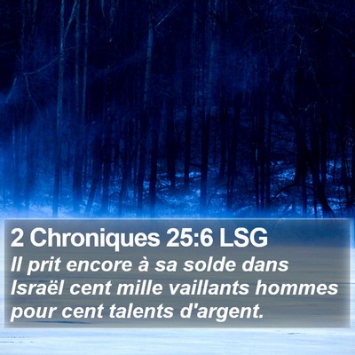 2 Chroniques 25:6 LSG Bible Verse Image