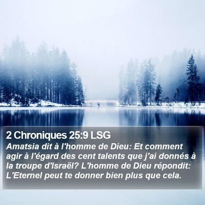 2 Chroniques 25:9 LSG Bible Verse Image