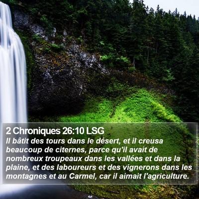 2 Chroniques 26:10 LSG Bible Verse Image