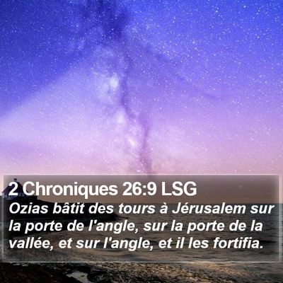 2 Chroniques 26:9 LSG Bible Verse Image