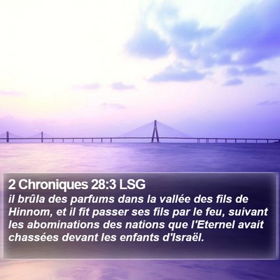 2 Chroniques 28:3 LSG Bible Verse Image