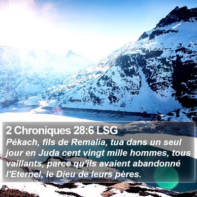 2 Chroniques 28:6 LSG Bible Verse Image