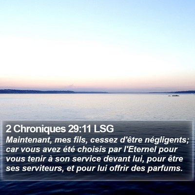 2 Chroniques 29:11 LSG Bible Verse Image