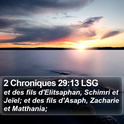 2 Chroniques 29:13 LSG Bible Verse Image