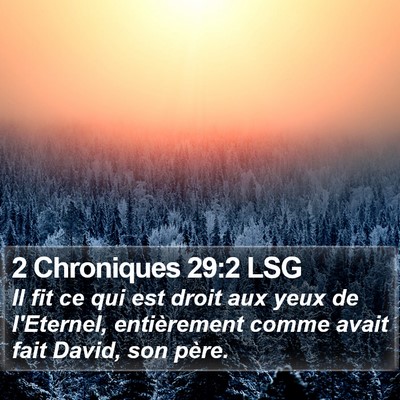 2 Chroniques 29:2 LSG Bible Verse Image