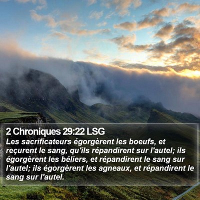 2 Chroniques 29:22 LSG Bible Verse Image
